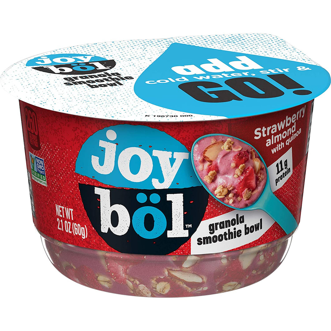 joyböl Strawberry Almond with Quinoa Granola Smoothie Bowls - Protein Breakfast Made Easy, Non-GMO Project Verified (6 Count)